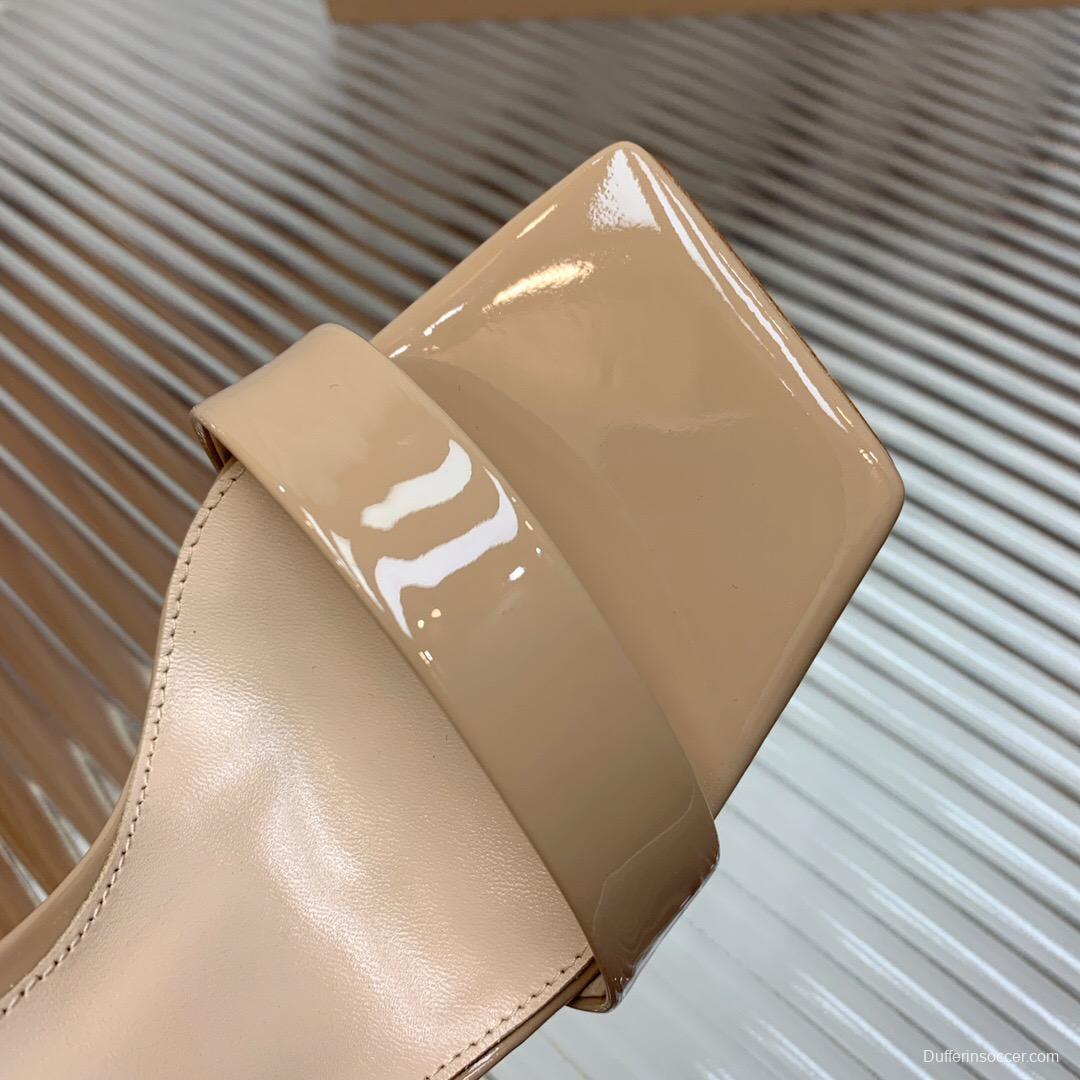 2025 Women Gianvito Rossi Beige Patent Leather Sandals