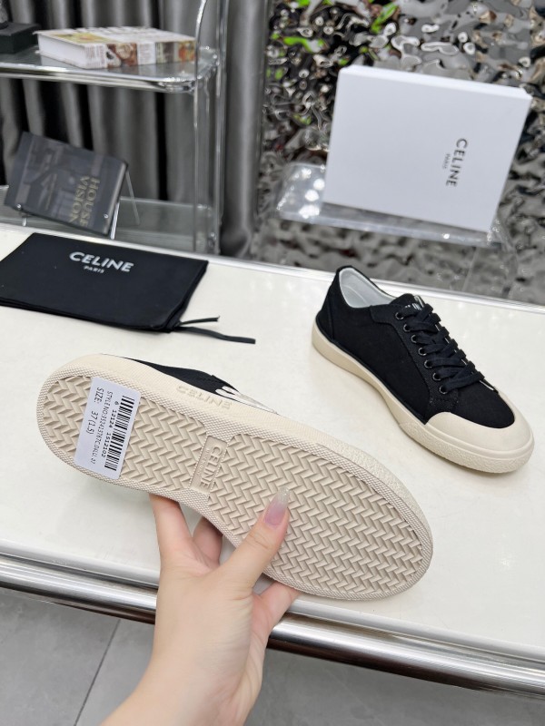 2025 Women Celine Black Canvas Sneakers LY00210