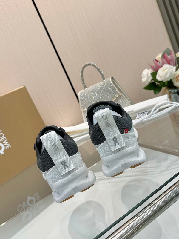 2025 Unisex Loewe Black White Grey Polyester Mesh Sneakers