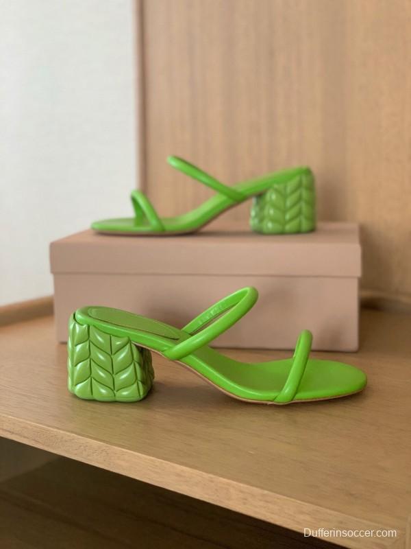 2025 Women Gianvito Rossi Green Leather Slippers