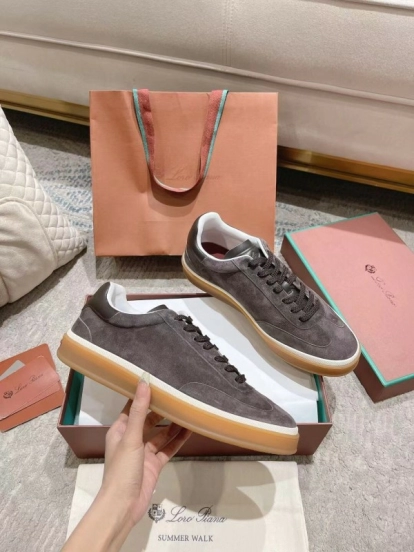 2025 Unisex Le Parmentier Grey Suede Leather Sneakers Top Version LY00320(F)/LY00330(M)