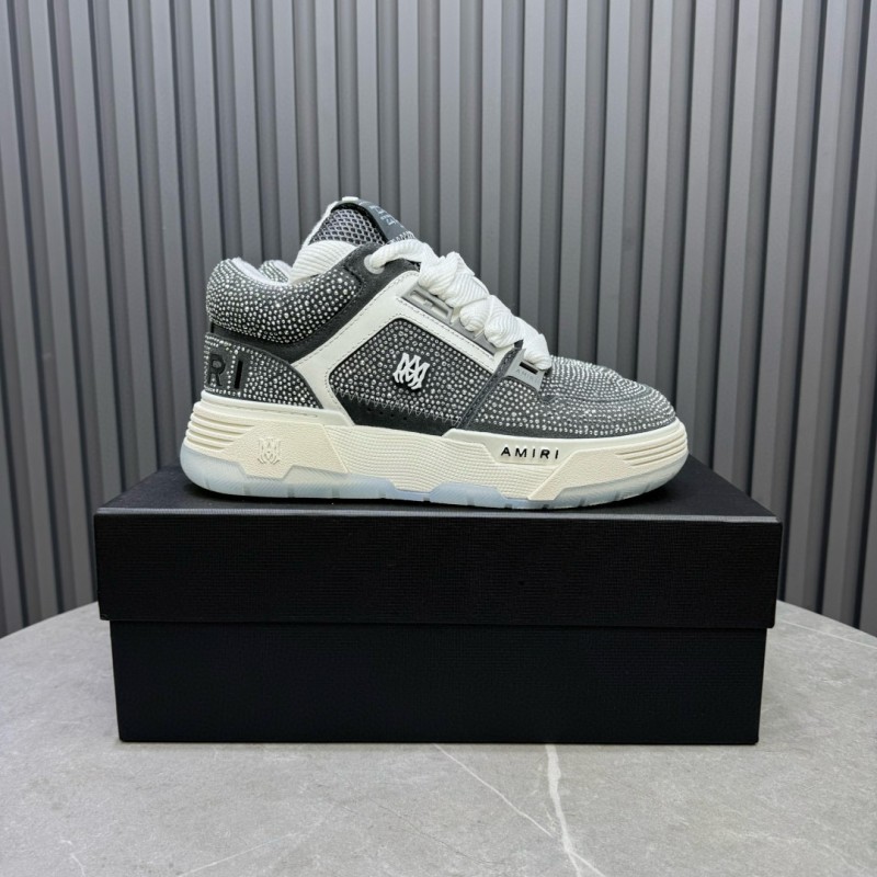 2024 Unisex Amiri Black White Leather Suede Sneaker MJ00410