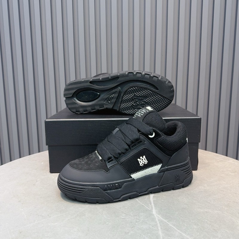 2024 Men Amiri Black Mesh Leather Sneakers MJ00360