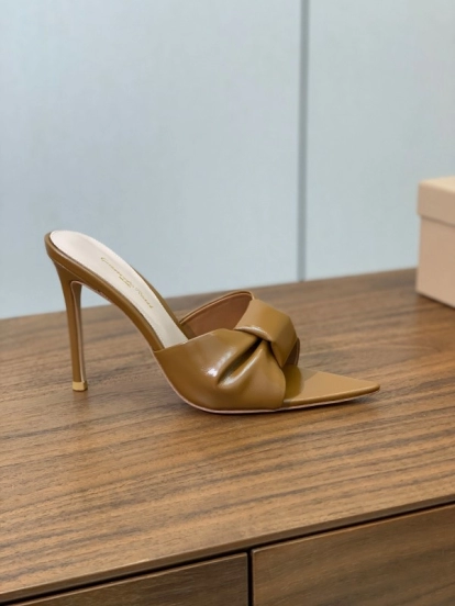 2025 Women Gianvito Rossi Brown Leather Stiletto Heels