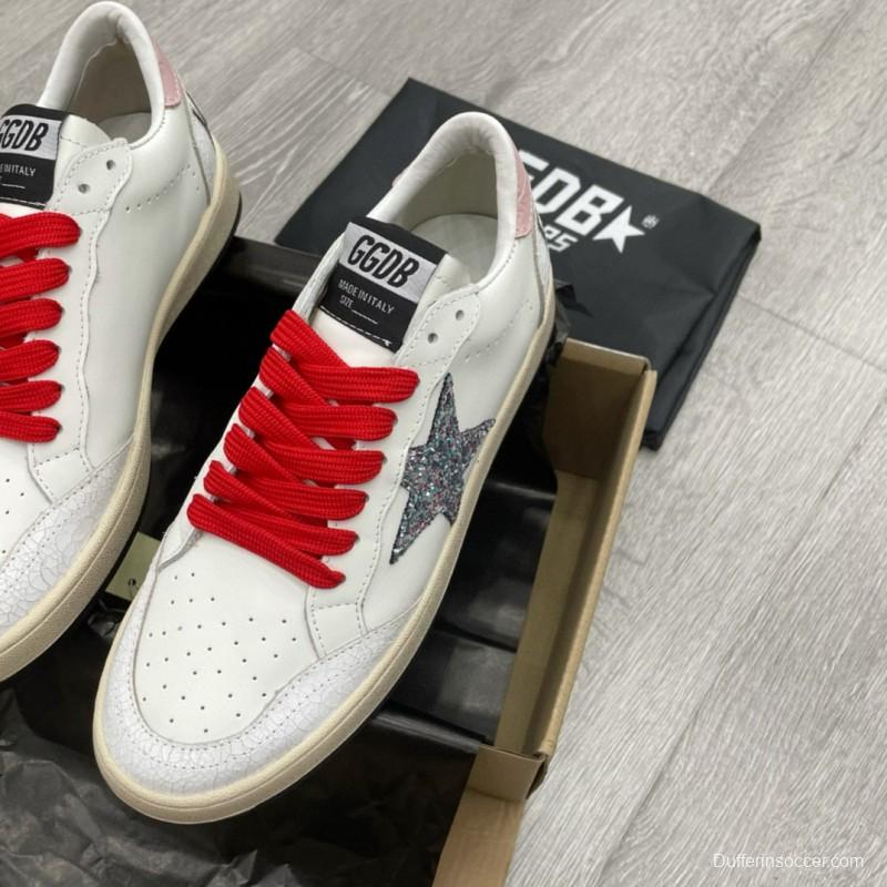 2024 Unisex GGDB White Red Leather Low-Top Sneakers MJ00260