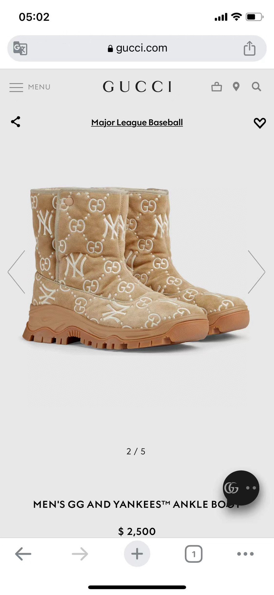 2024 Women Gucci Brown Suede Snow Boots Embroidered GG NY MJ00370
