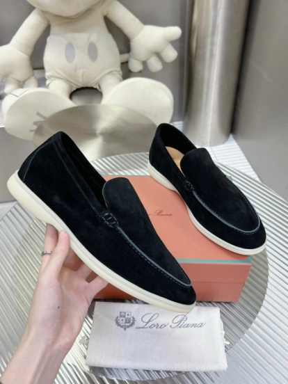 2025 Men LP Black Suede Loafers LY00260