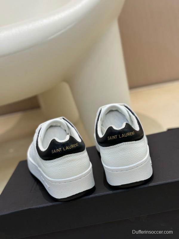 2024 Unisex Yves Saint Laurent white black leather sneakers