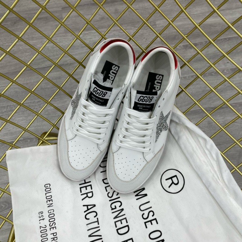 2024 Unisex GGDB White Grey Red Leather Low Top Sneakers MJ00260