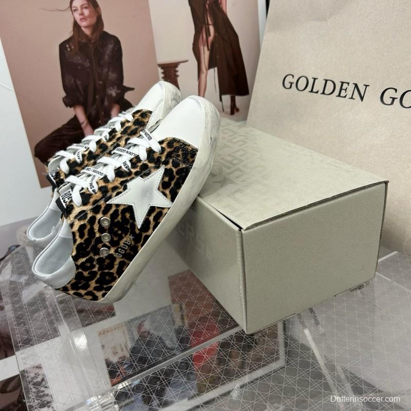 2025 Women GGDB Leopard White Leather Sneakers