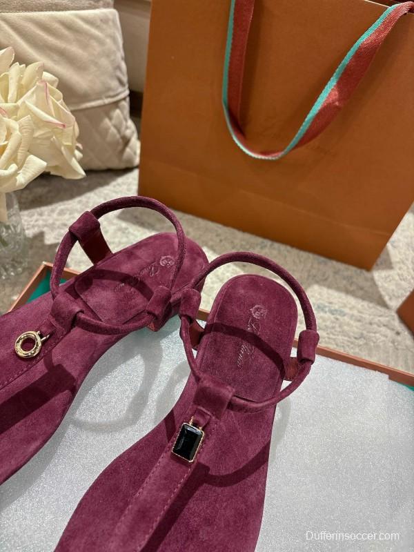 2025 Women LP Purple Suede Sandals