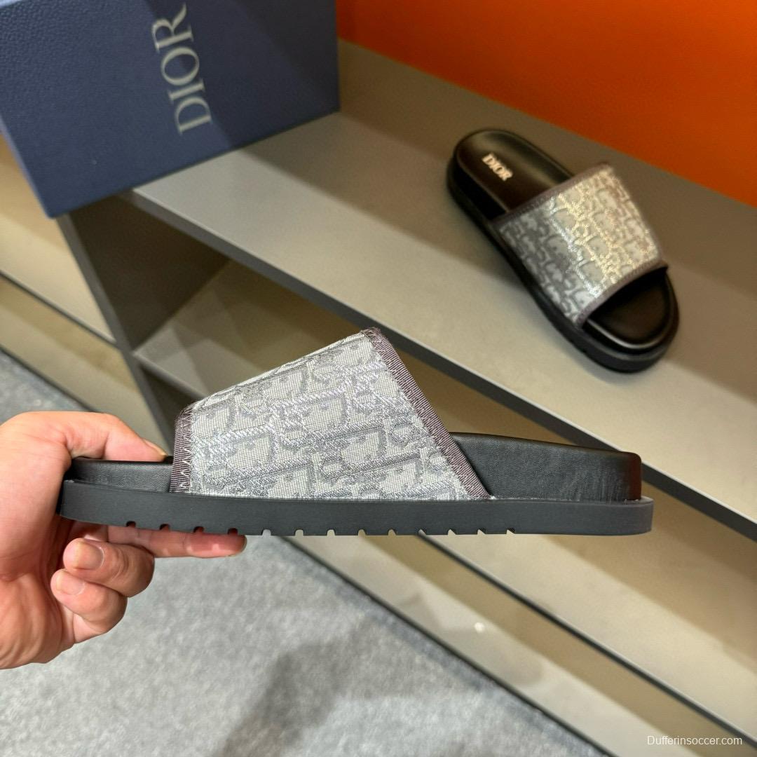 2024 Slippers Dior gray fabric Slippers MJ00180