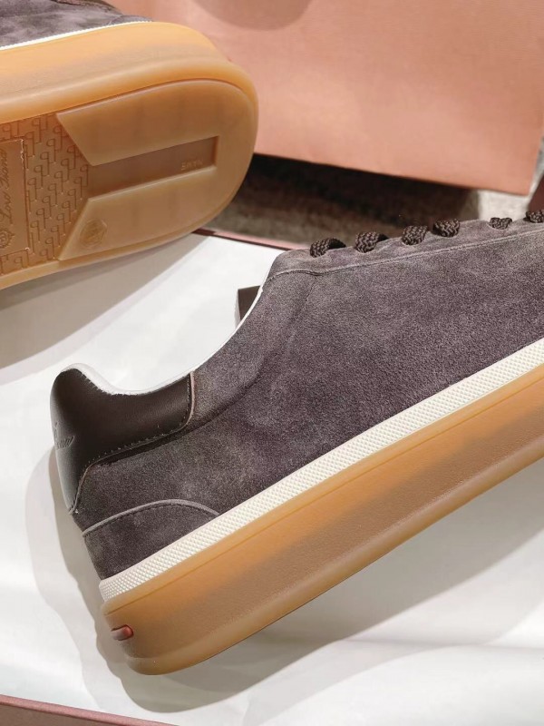 2025 Unisex Le Parmentier Grey Suede Leather Sneakers Top Version LY00320(F)/LY00330(M)