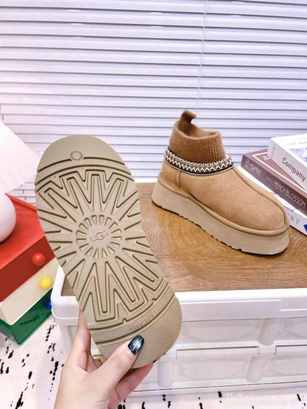 2024 Women UGG camel suede wool ankle boots MJ00230