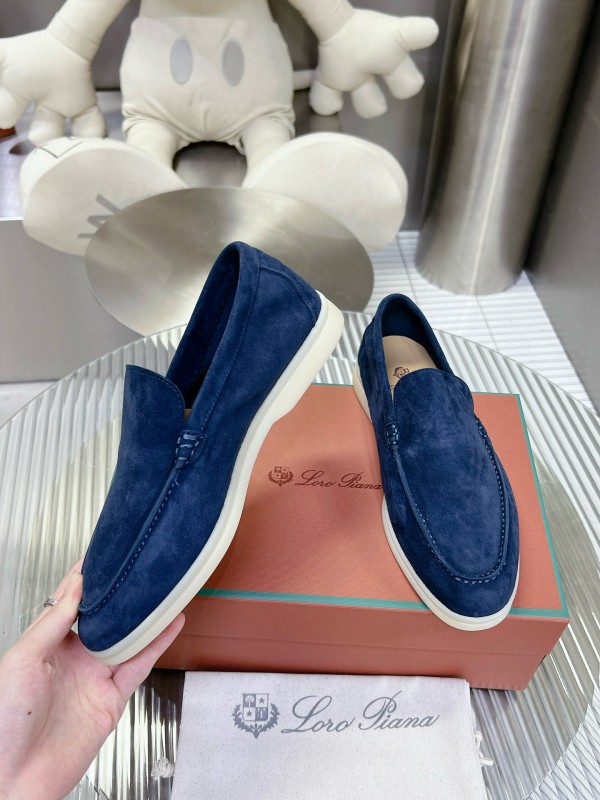 2024 Unisex Le Parmentier Blue Suede Loafers MJ00270