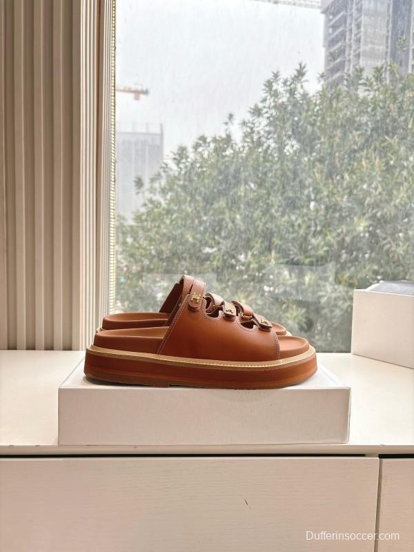 2025 CELINE Brown Leather Sandals