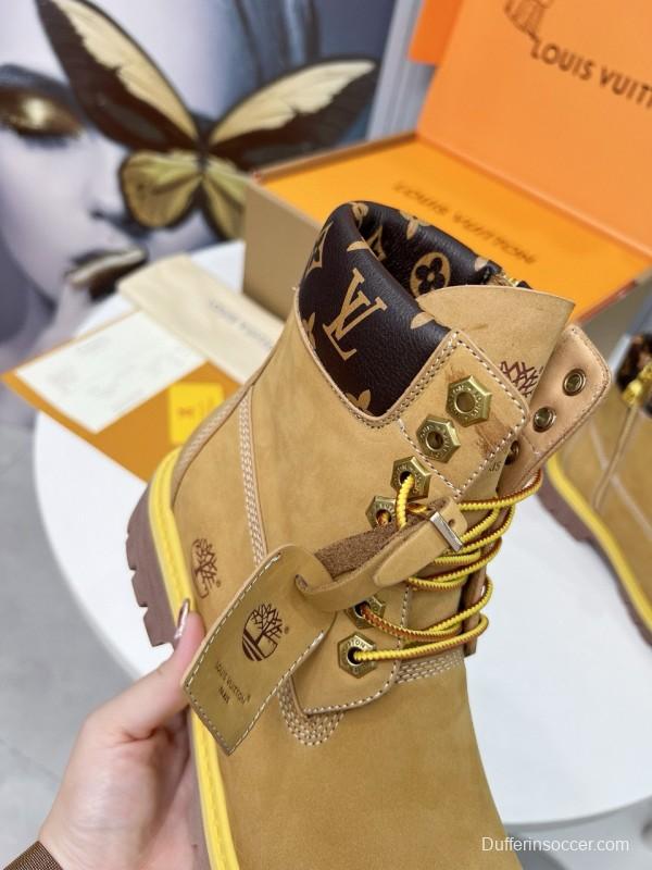 2024 Unisex Louis Vuitton Brown Waterproof Leather Ankle Boots Monogram MJ00450