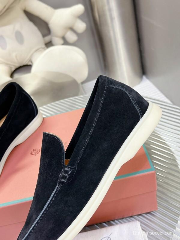 2025 Men LP Black Suede Loafers LY00260