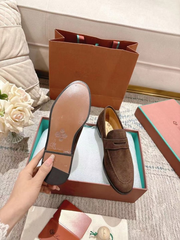 2025 Women LP Brown Suede Loafers LY00320