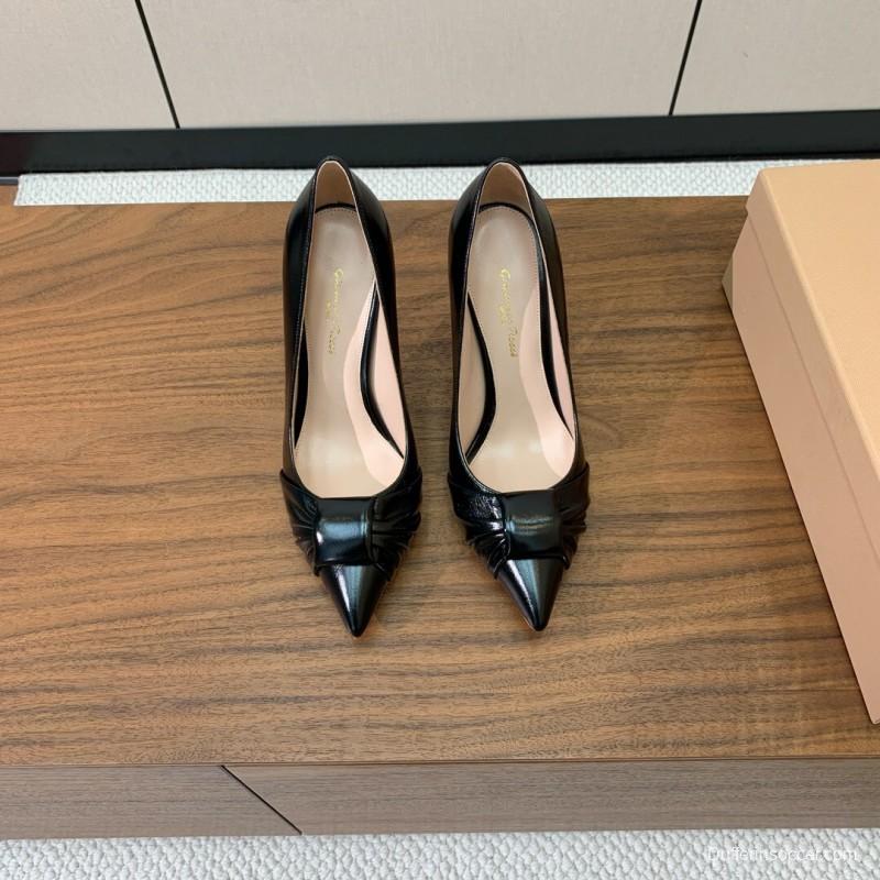 2025 Women Gianvito Rossi Black Leather High Heel KFY00300