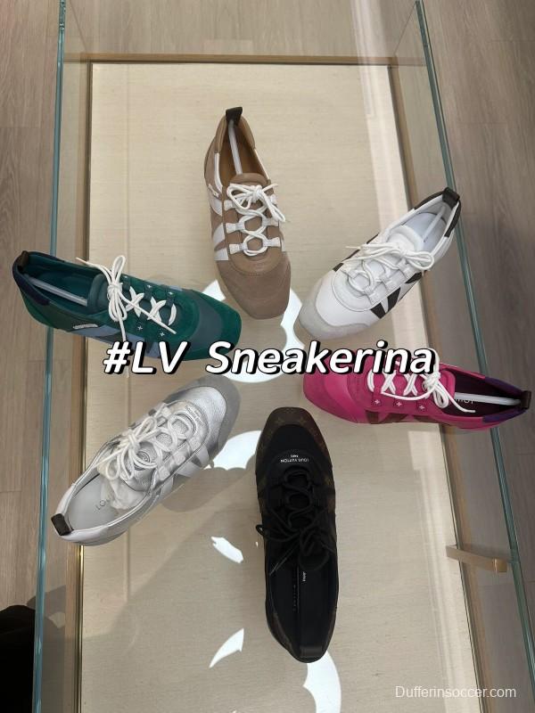 2025 Unisex Louis Vuitton White Brown Leather Sneaker LY00340