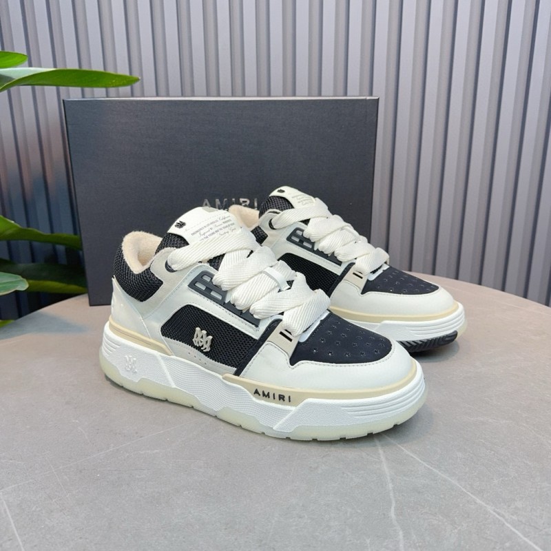 2024 Unisex Amiri Black White Leather Sneakers MJ00360