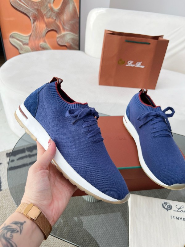 2024 Men Le Parmentier Blue Wool Knit Sneakers MJ00330