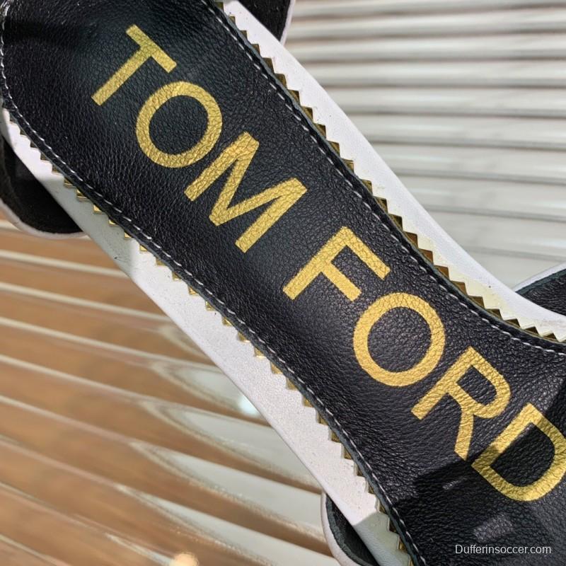 2025 Women TOM FORD White Gold Leather Pointed Toe Pumps KFY00320