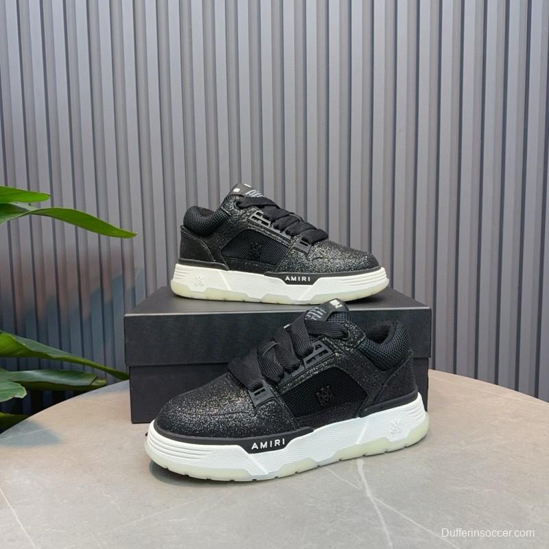 2024 Men Amiri Black Mesh Leather Sneakers MJ00360