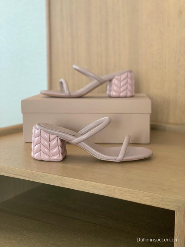 2025 Women Gianvito Rossi Beige Leather Slippers KFY00260