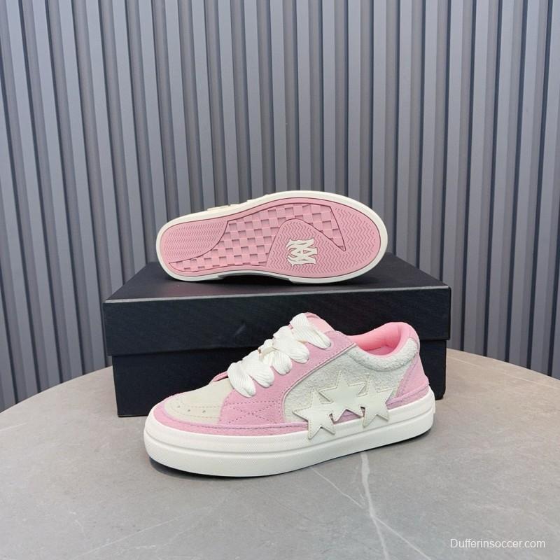 2024 Women Amiri Pink White Canvas Sneakers MJ00300
