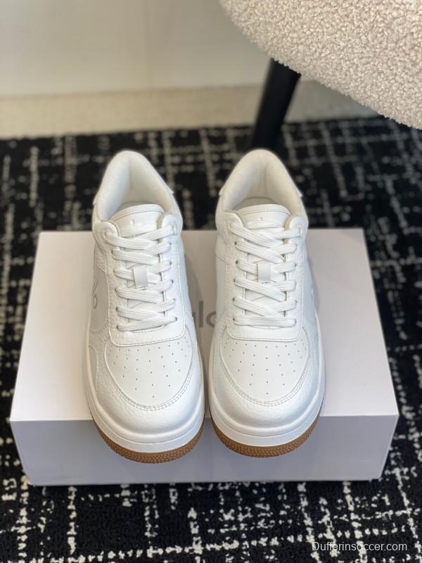 2025 Women Alo White Leather Casual Sneakers KFY00280