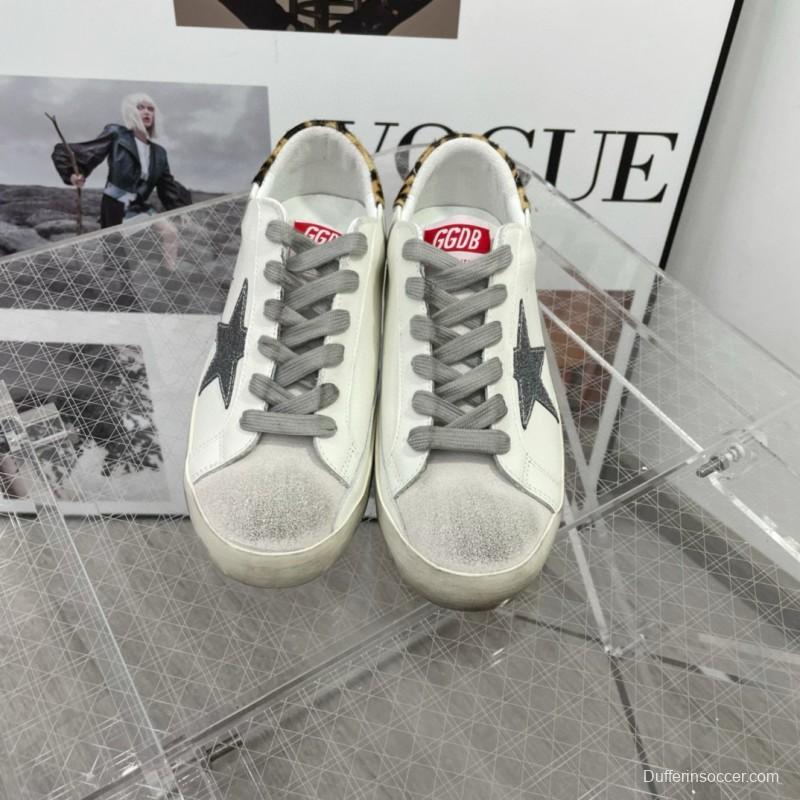 2025 Women GGDB White Grey Leather Suede Sneakers