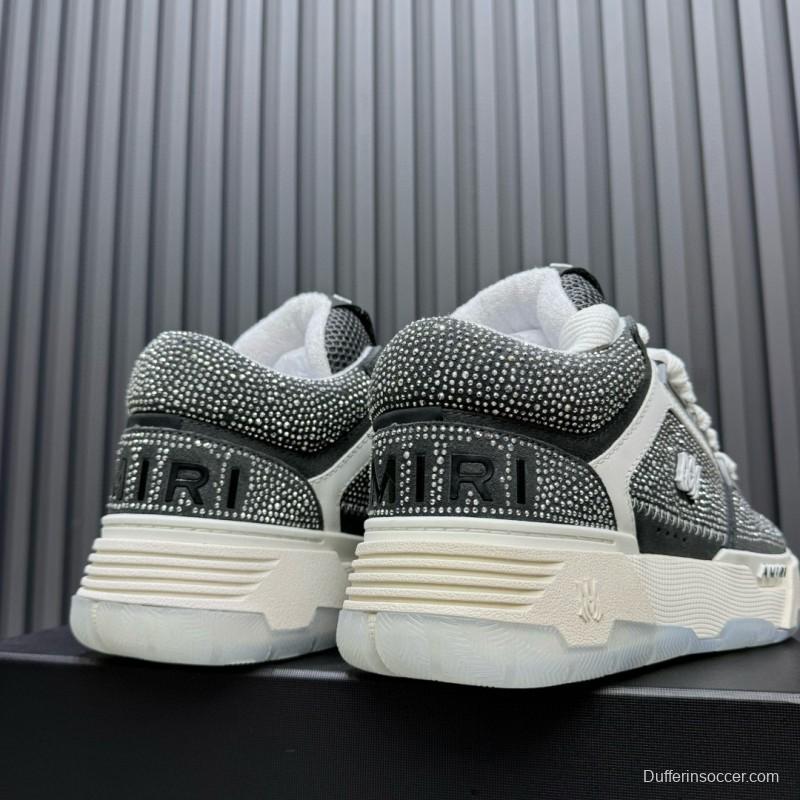 2024 Unisex Amiri Black White Leather Suede Sneaker MJ00410