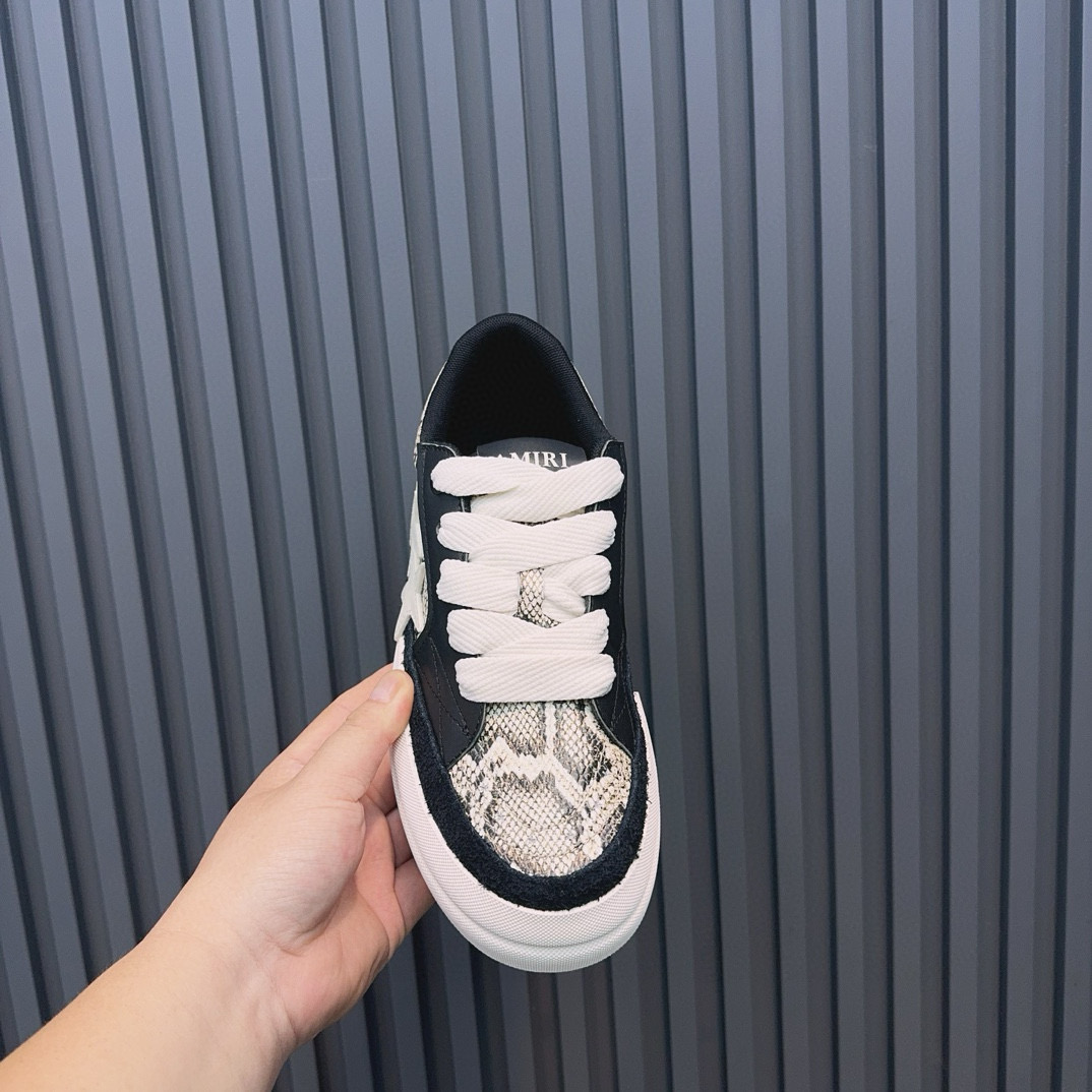 2024 Unisex Amiri Black White Leather Sneaker MJ00300