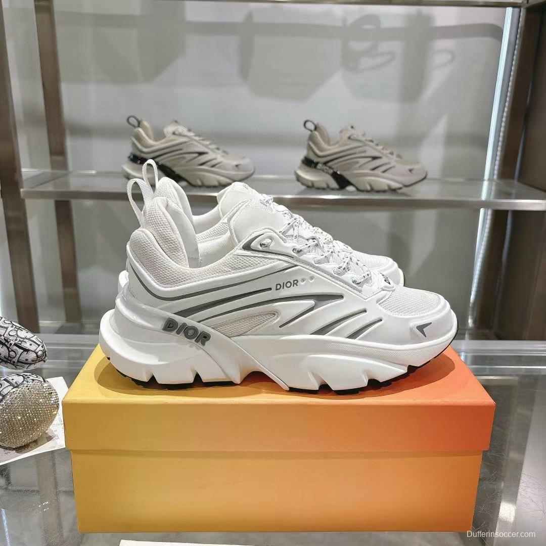 2024 Unisex Dior White Mesh Leather Sneakers MJ00360