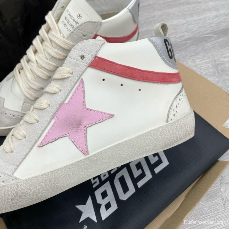 2024 Unisex GGDB White Pink Red Leather Suede High Top Sneakers MJ00300