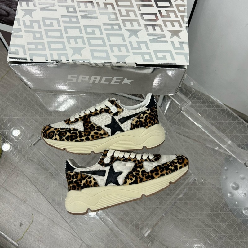 2024 Unisex GGDB White Black Leopard Mesh Leather Sneakers