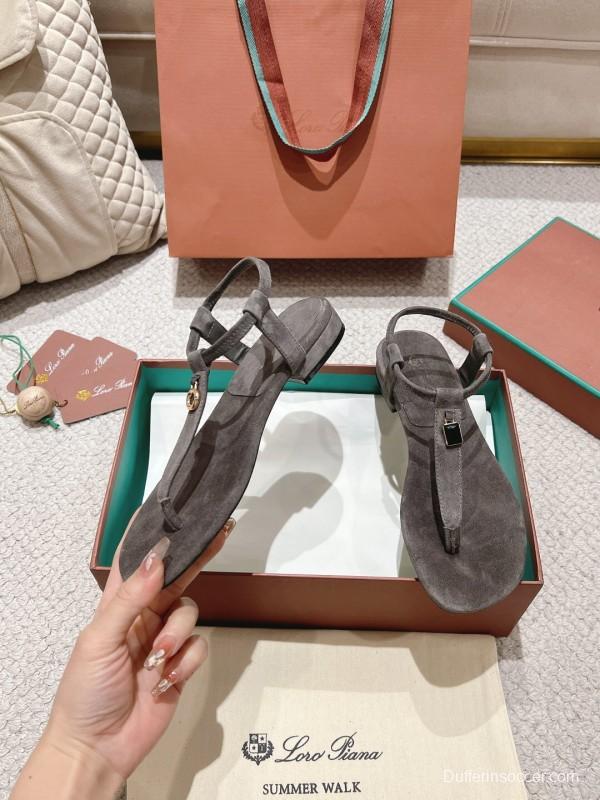 2025 Slippers LP Gray Suede Sandals LY00250