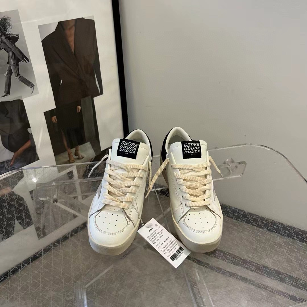 2024 Unisex GGDB White Black Leather Low Top Sneakers MJ00260