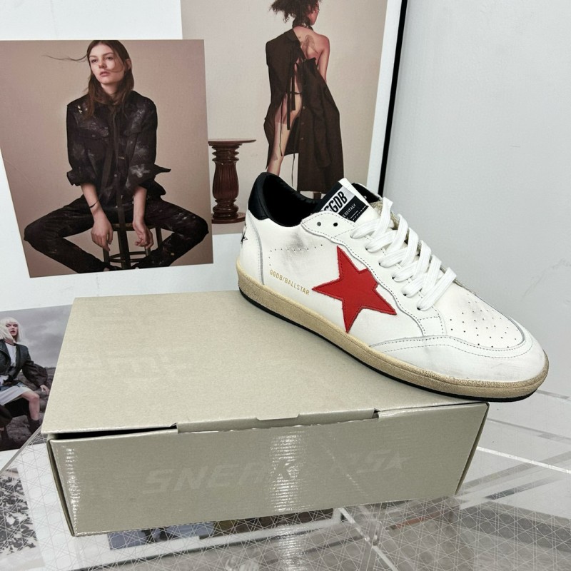 2024 Unisex GGDB White Red Leather Low Top Sneakers MJ00260