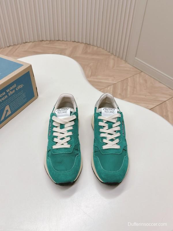 2024 Men Autry green beige suede mesh sneakers 