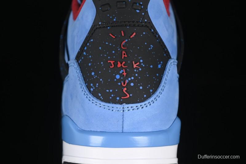 Nike Travis Scott Cactus Jack x Air Jordan 4 Retro AJ4 Collaboration Suede Blue - 308497-406