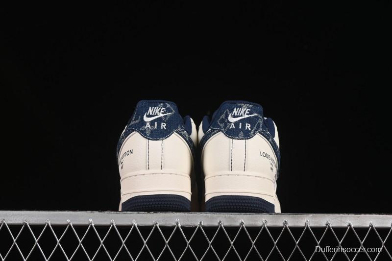 Nike Air Force 1 '07 Low LV Collaboration Dual-Tone Blue Denim Hook Low-Top Casual Sneakers - YX5066-342