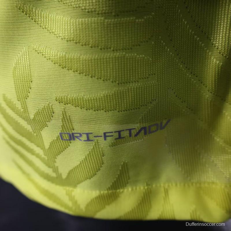 Player Version 2025 Brazil Yellow with Green Animal Pattern Jersey