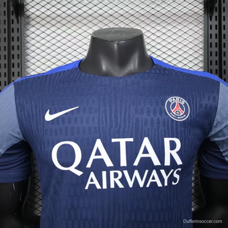 Player Version 25/26 Paris Saint-Germain PSG Blue with Vertical Stripes Jersey