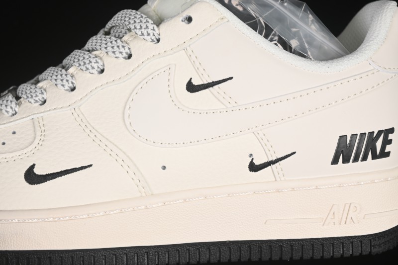 Nike Air Force 1'07 Low Casual Sneakers with Triple Black Swoosh - XX3168-183
