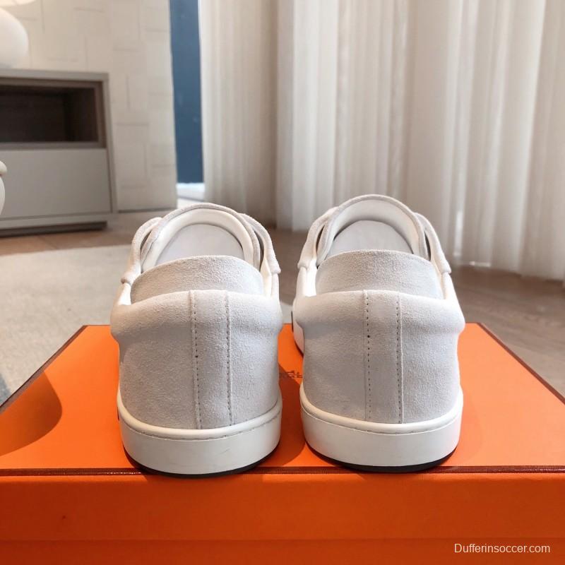2025 Unisex H White Leather Sneakers Classic Construction AS00380
