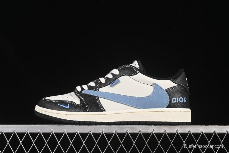 Nike Travis Scott x Fragment Design x Air Jordan 1 Low OG SP AJ1 Low Top Casual Sneakers - XZ5749-003