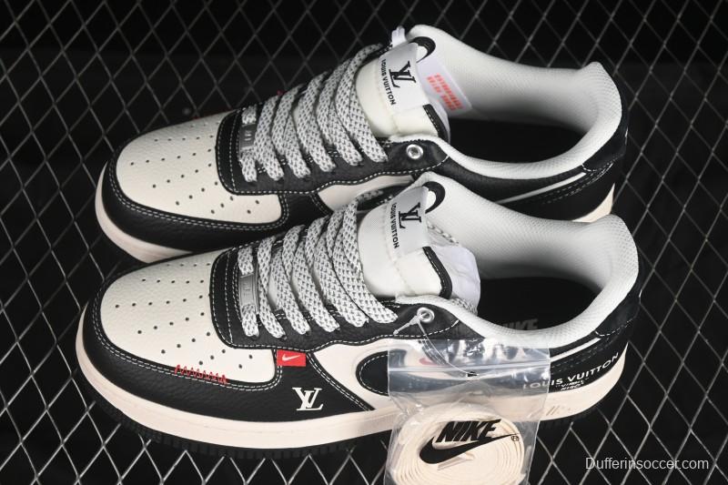 Nike Air Force 1 '07 Low LV Collaboration Black Leather Casual Sneakers - YX5066-349